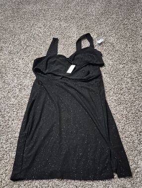Black Sparkle Strappy Party Dress